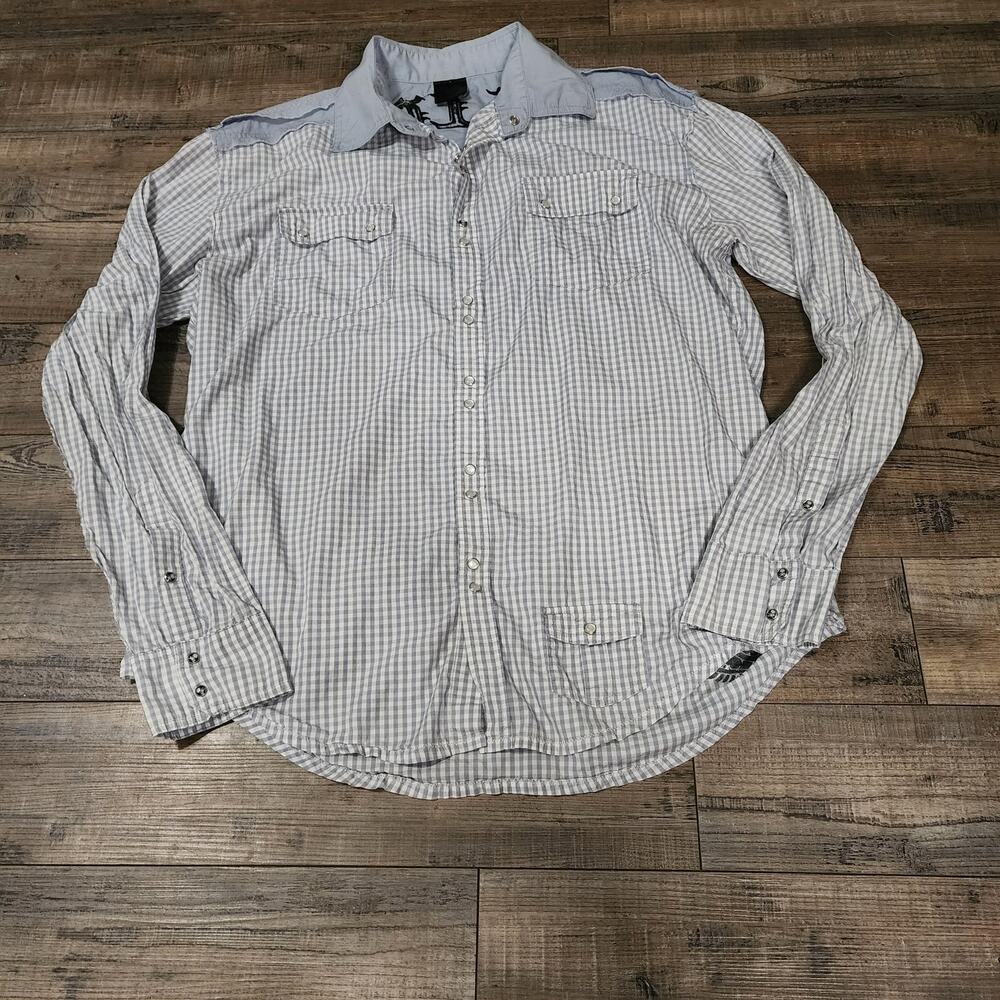 Blac Label Pearl Snap Checkered Long sleeve shirt mens size 2XL 2624